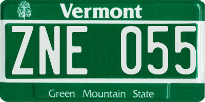 VT license plate ZNE055