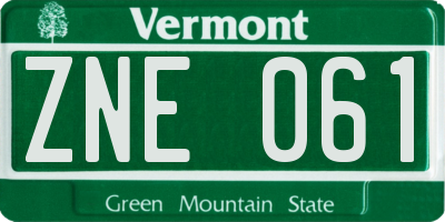 VT license plate ZNE061