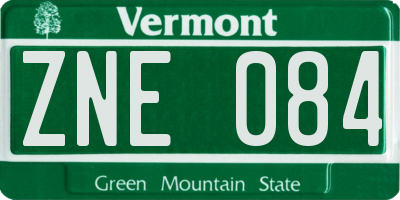 VT license plate ZNE084