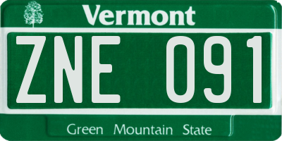 VT license plate ZNE091