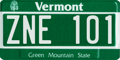 VT license plate ZNE101