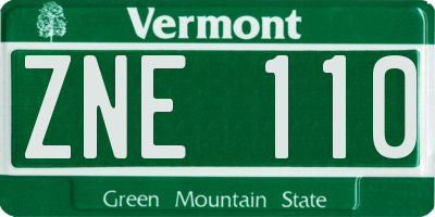 VT license plate ZNE110