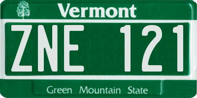 VT license plate ZNE121