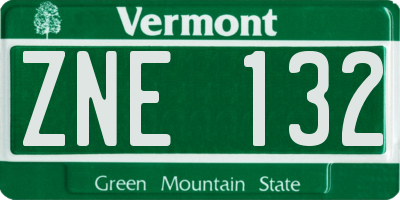 VT license plate ZNE132