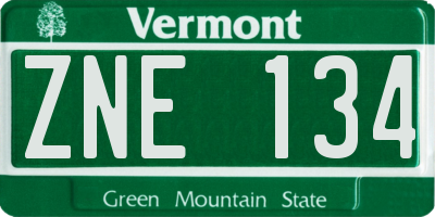 VT license plate ZNE134
