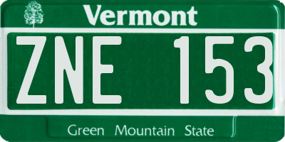 VT license plate ZNE153