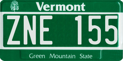 VT license plate ZNE155