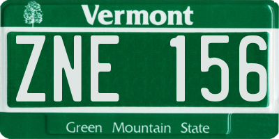 VT license plate ZNE156
