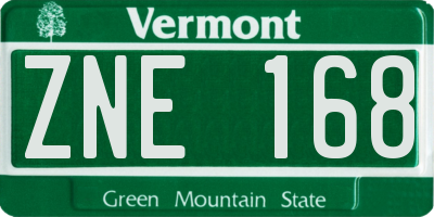 VT license plate ZNE168