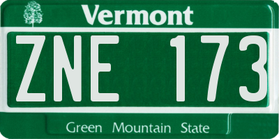 VT license plate ZNE173