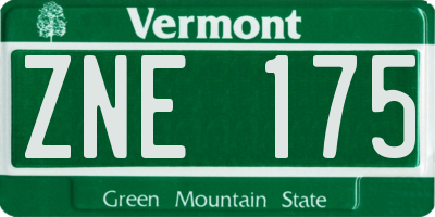 VT license plate ZNE175