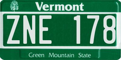 VT license plate ZNE178