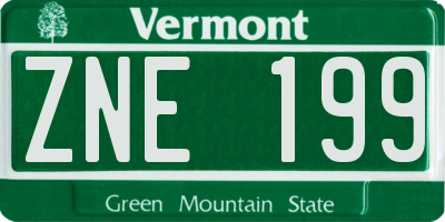 VT license plate ZNE199