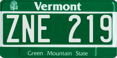 VT license plate ZNE219