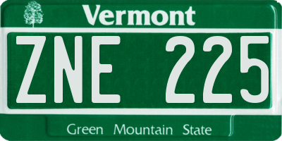 VT license plate ZNE225