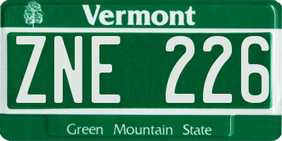 VT license plate ZNE226