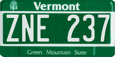VT license plate ZNE237