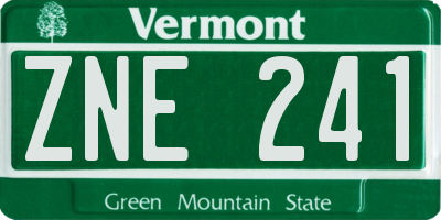 VT license plate ZNE241