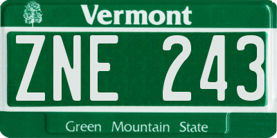 VT license plate ZNE243