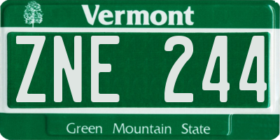 VT license plate ZNE244