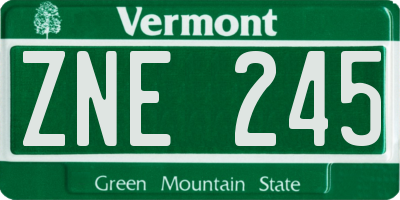 VT license plate ZNE245
