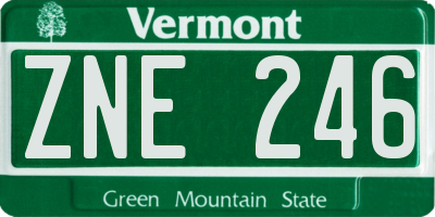VT license plate ZNE246
