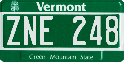 VT license plate ZNE248