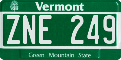 VT license plate ZNE249