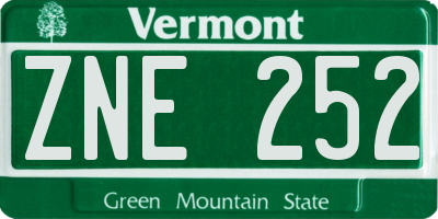 VT license plate ZNE252