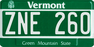 VT license plate ZNE260