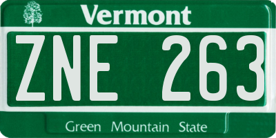 VT license plate ZNE263