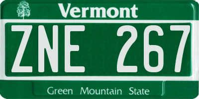 VT license plate ZNE267