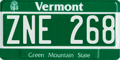 VT license plate ZNE268