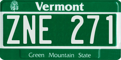 VT license plate ZNE271