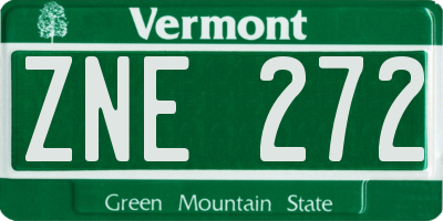 VT license plate ZNE272