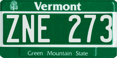 VT license plate ZNE273