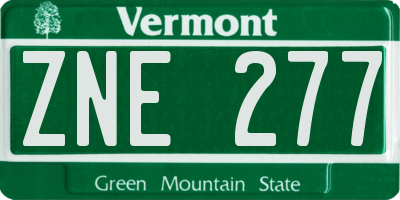 VT license plate ZNE277