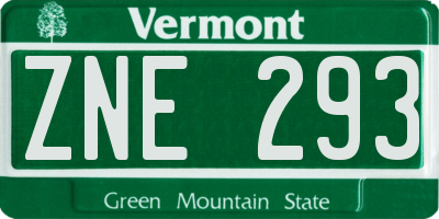VT license plate ZNE293
