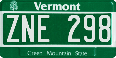 VT license plate ZNE298