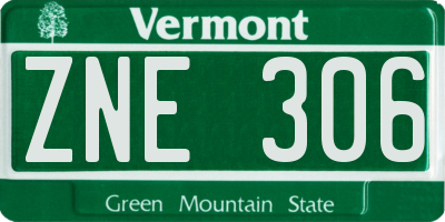 VT license plate ZNE306