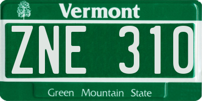 VT license plate ZNE310