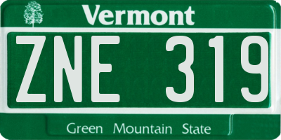 VT license plate ZNE319