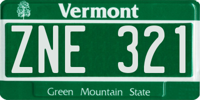VT license plate ZNE321