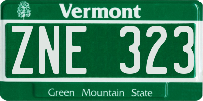 VT license plate ZNE323