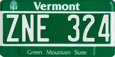 VT license plate ZNE324