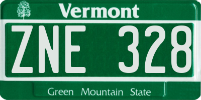 VT license plate ZNE328