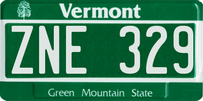 VT license plate ZNE329