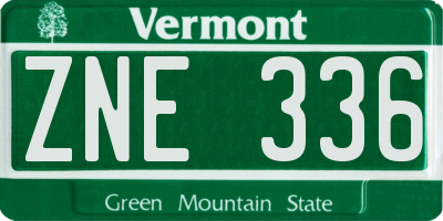VT license plate ZNE336