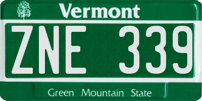 VT license plate ZNE339