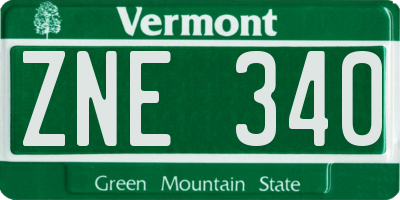 VT license plate ZNE340